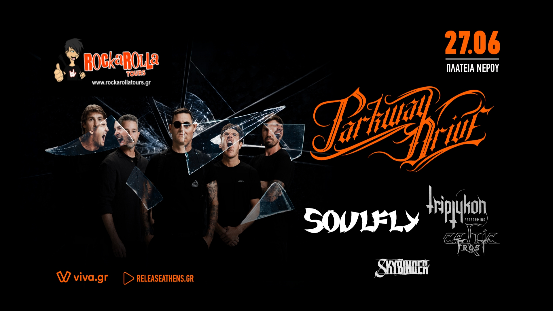 Release Athens 2023  Parkway Drive & Soulfly & Triptykon / Athens /27/6/23